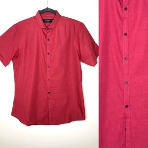 Topman Red Short Sleeve button up